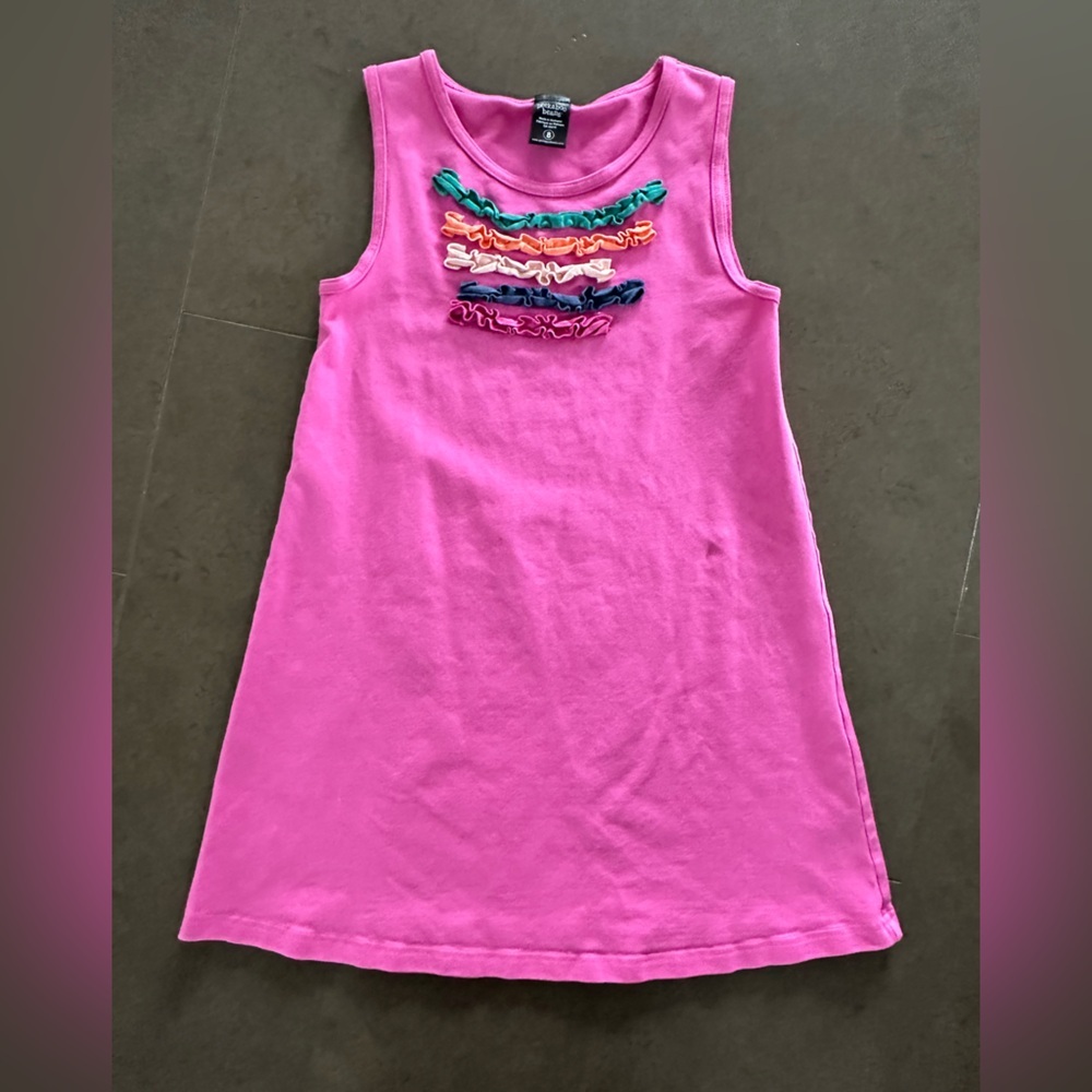 Pink tunic Dress with Colorful Accents size 8